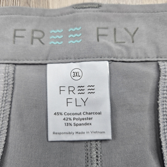 Free Fly Men's Shorts Flat Front 3XL Light Grey - Picture 4 of 11